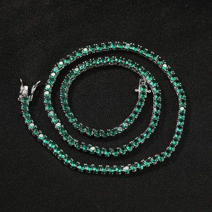 Iced Out Emerald Green Tennis Chain - Different Drips