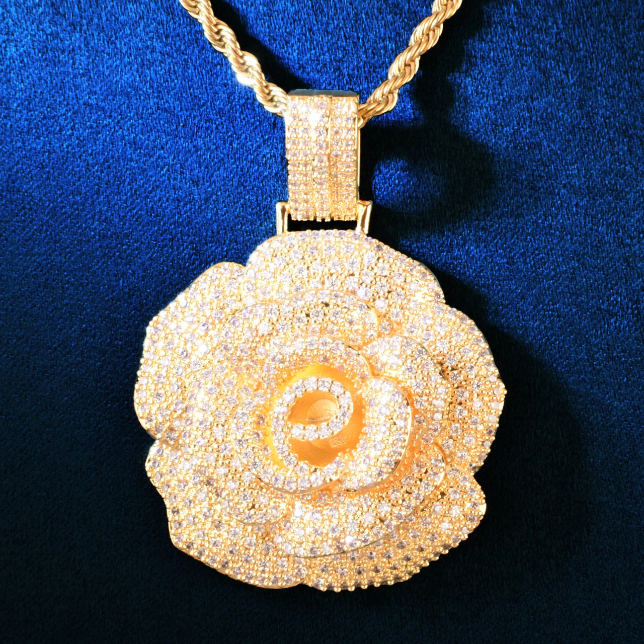 Iced Out Rose Pendant - Different Drips