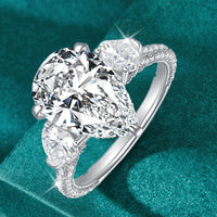 Thumbnail for Women's S925 Moissanite 6 CT. Pear Solitaire Ring - Different Drips