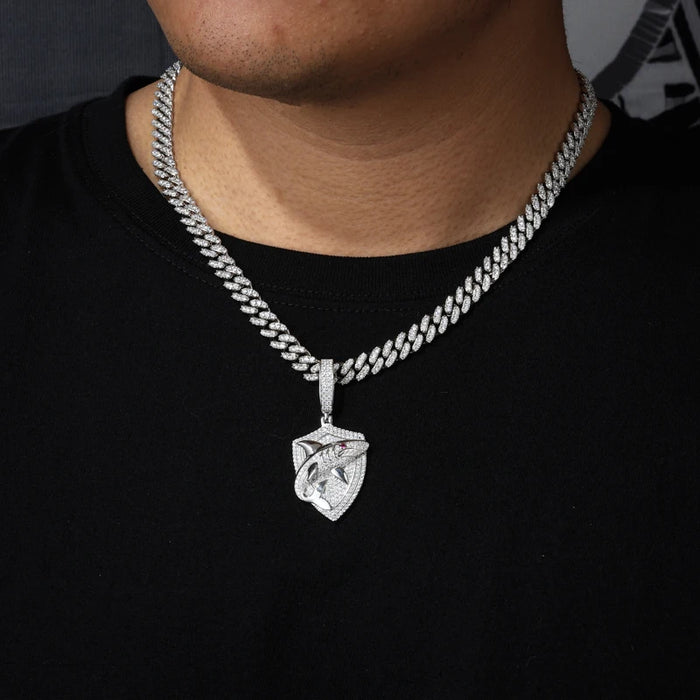 S925 Moissanite Shark Shield Pendant - Different Drips
