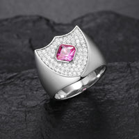 Thumbnail for S925 Moissanite Pink Shield Ring - Different Drips
