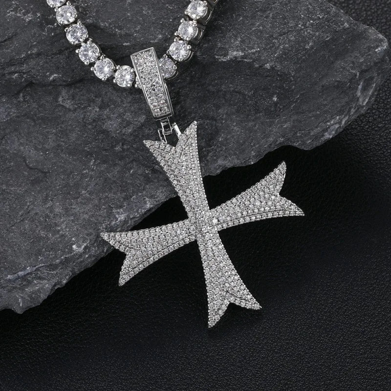 Iced Out Holy Cross Pendant - Different Drips