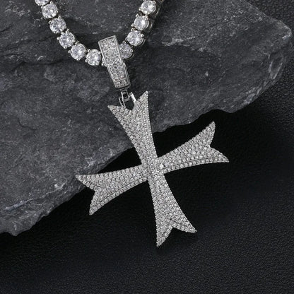 Iced Out Holy Cross Pendant - Different Drips
