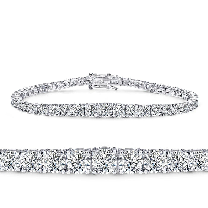 5mm Women's S925 Moissanite Curved Tennis Bracelet - Different Drips