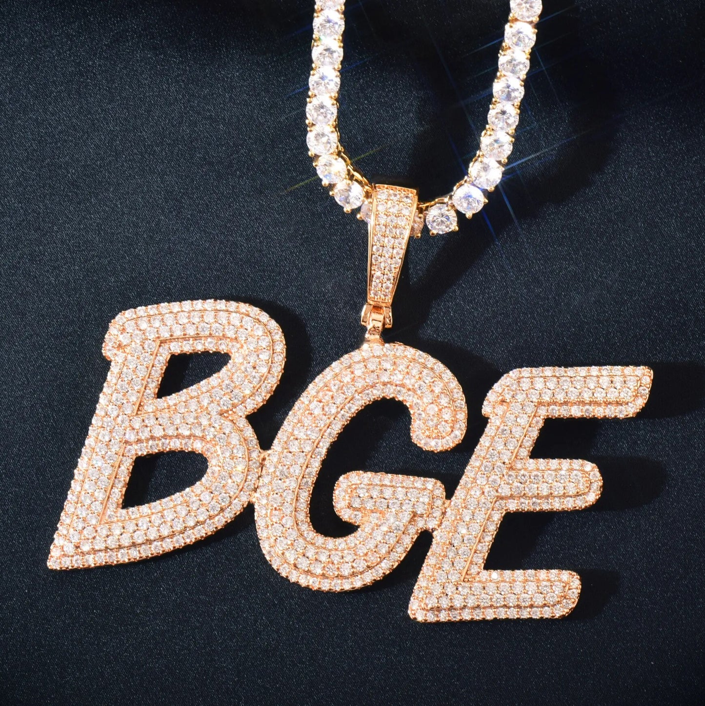 Slim Italic Custom Letter Pendant - Different Drips