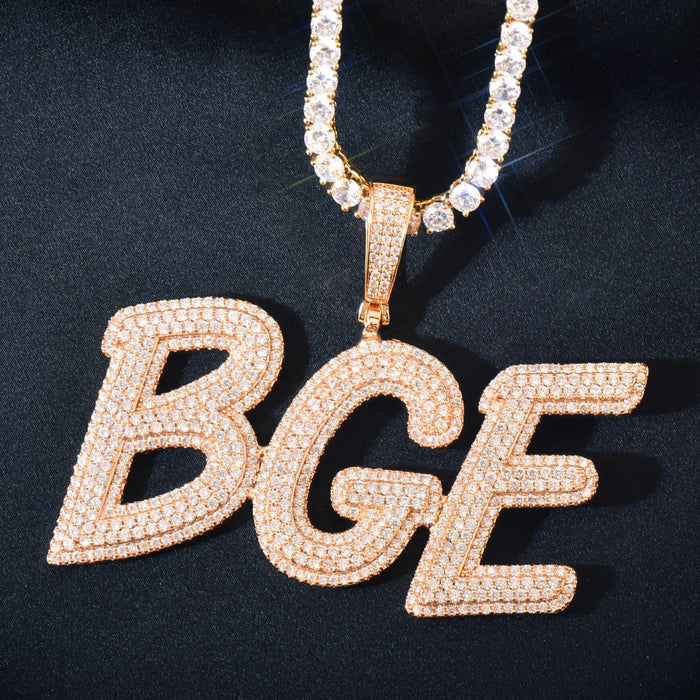 Slim Italic Custom Letter Pendant - Different Drips