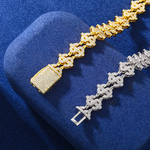 S925 Moissanite Dollar Link Bracelet - Different Drips
