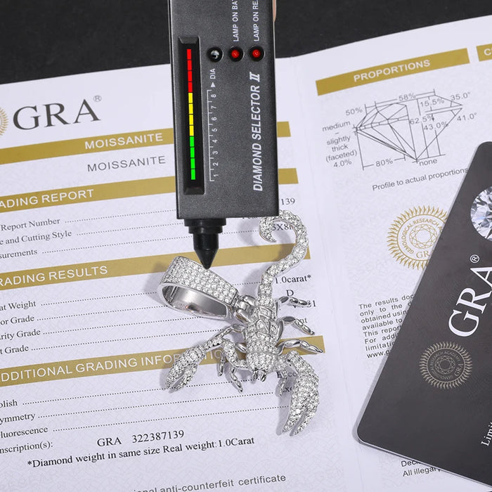 S925 Moissanite Scorpion Pendant - Different Drips