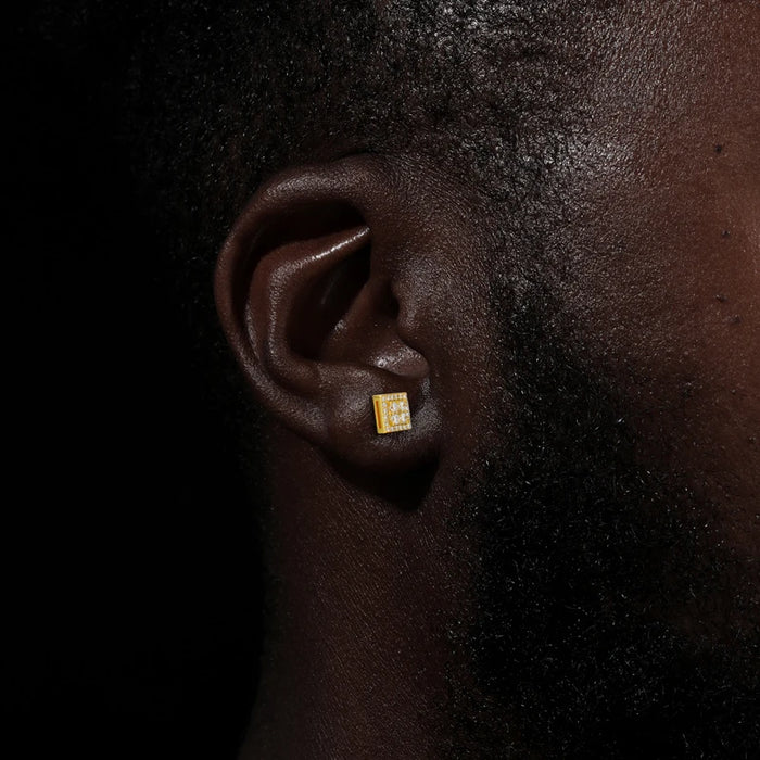 S925 Moissanite Square Stud Earrings - Different Drips