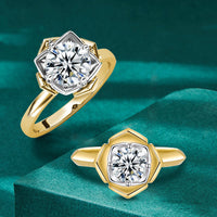 Thumbnail for Women's S925 Moissanite Camellia Flower Ring - Different Drips