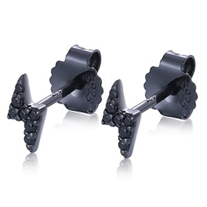 S925 Black Moissanite Lightning Bolt Earrings - Different Drips