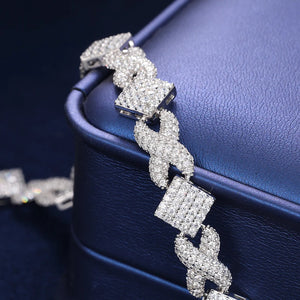 S925 Moissanite Diamond Infinity Square Link Chain - Different Drips