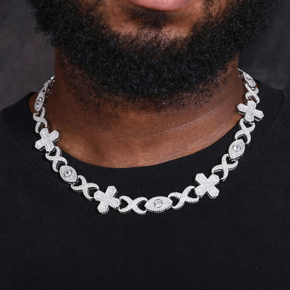 S925 Moissanite Diamond Infinity / Cross / Eye Link Chain - Different Drips