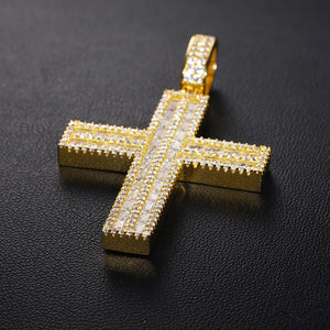 S925 Moissanite Vertical Cross Pendant - Different Drips