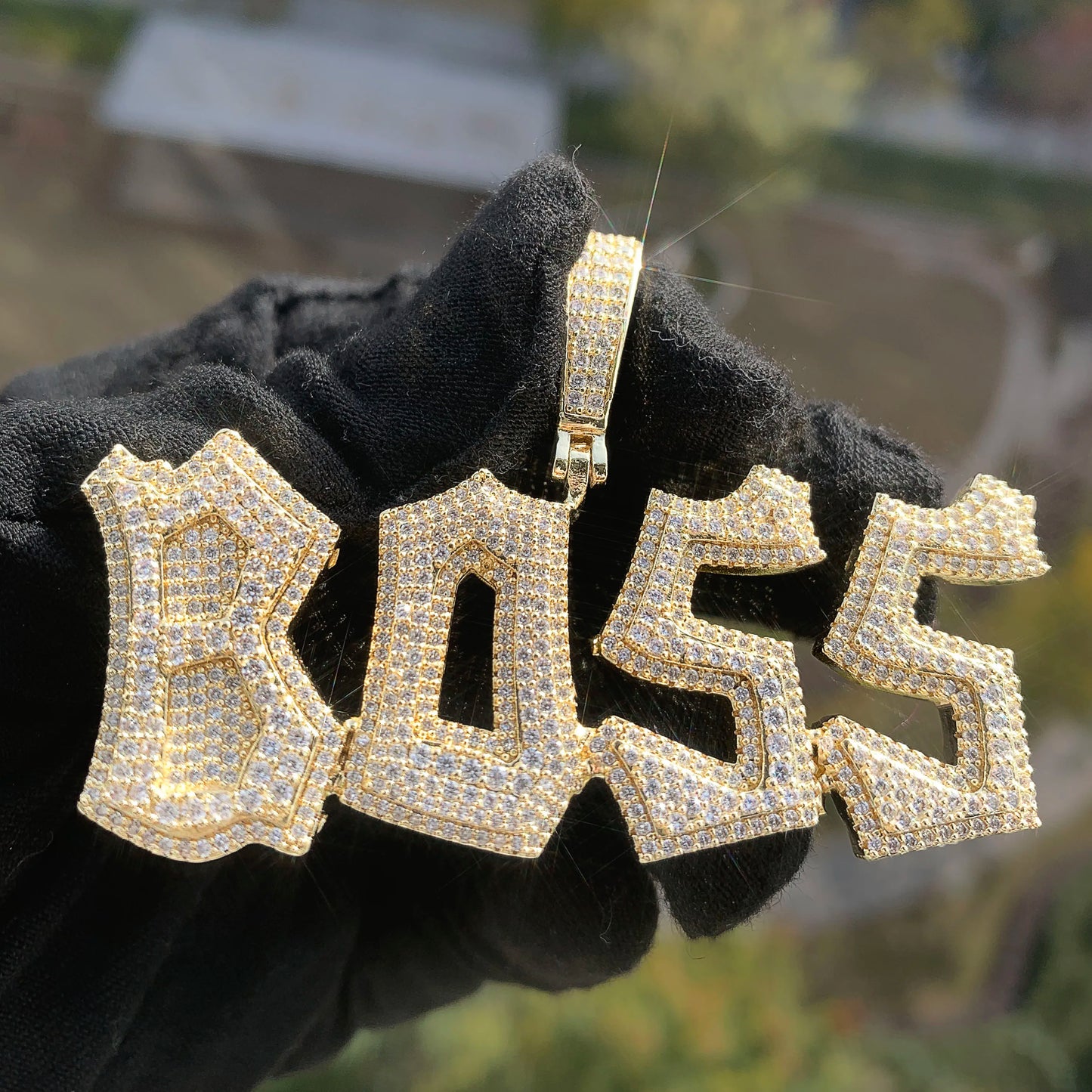 Iced Out Graffiti Custom Letter Name Pendant - Different Drips
