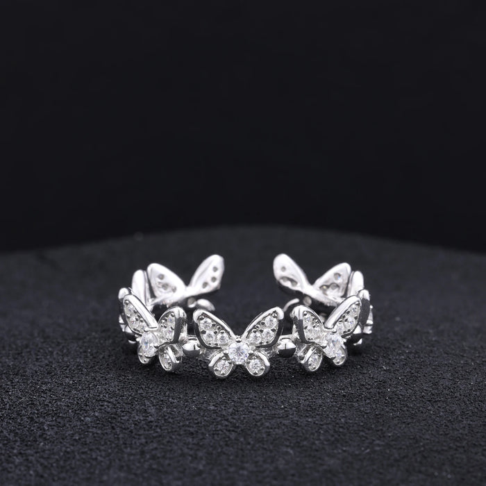 S925 Moissanite Butterfly Link Ring - Different Drips