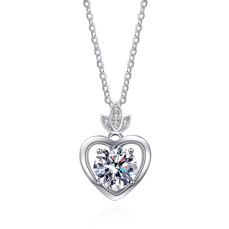 Women's S925 Moissanite Diamond Heart Pendant - Different Drips