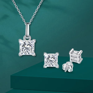 Women's S925 Square Cut Moissanite Diamond Pendant - Different Drips