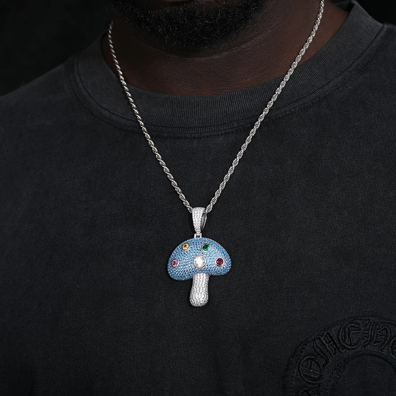 S925 Moissanite Mushroom Pendant - Different Drips