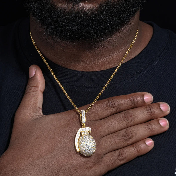 S925 Moissanite Grenade Pendant - Different Drips