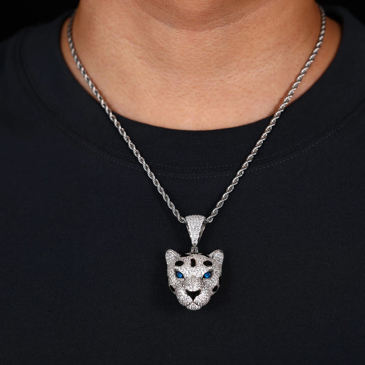 S925 Moissanite Panther Head Pendant - Different Drips