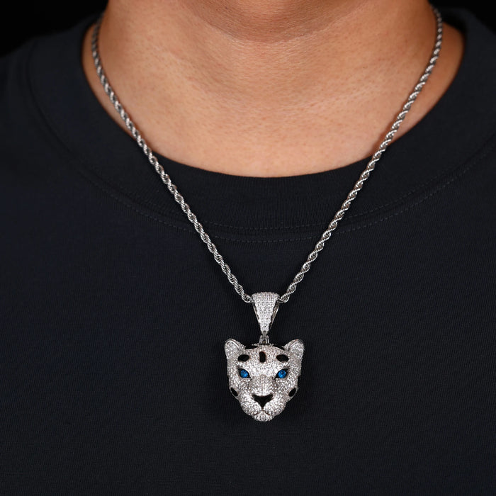 S925 Moissanite Panther Head Pendant - Different Drips