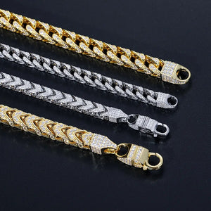 6mm S925 Moissanite Franco Link Chain - Different Drips