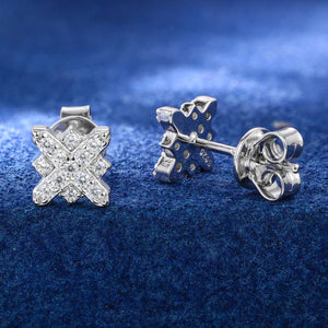 S925 Moissanite XO Cluster Stud Earrings - Different Drips