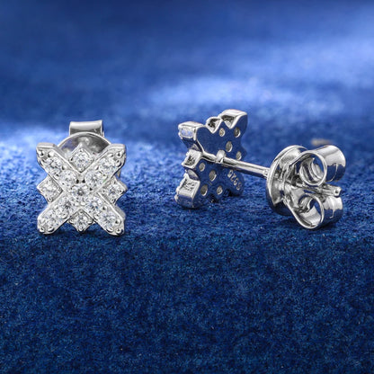 S925 Moissanite XO Cluster Stud Earrings - Different Drips