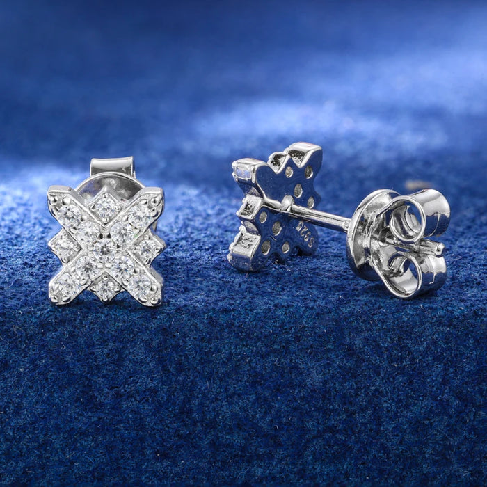 S925 Moissanite XO Cluster Stud Earrings - Different Drips