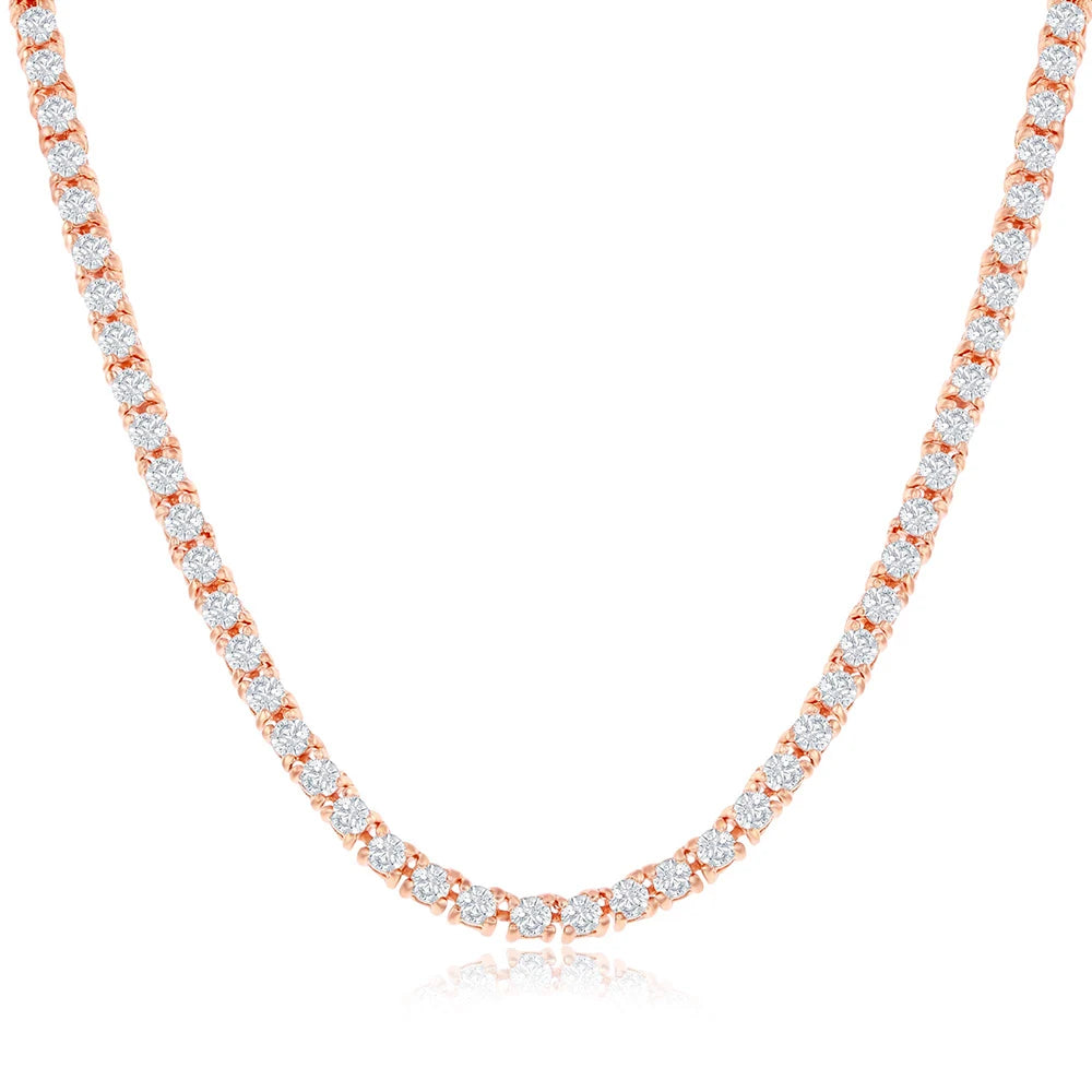 2.5mm Women's S925 Moissanite Tennis Necklace - Different Drips