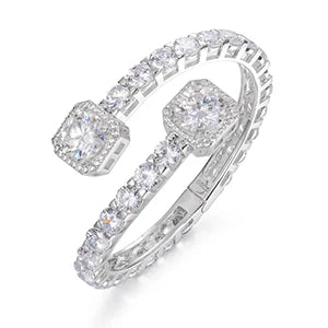 S925 Moissanite Clustered Tennis Bangle Bracelet - Different Drips