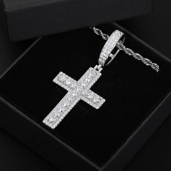 S925 Moissanite Cross Pendant - Different Drips