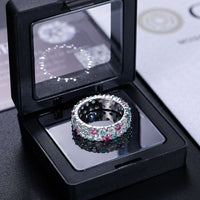 Thumbnail for S925 2 Row Multi-Color Moissanite Eternity Ring - Different Drips