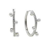 Thumbnail for S925 Women's Pearl Hoop Earrings - Different Drips
