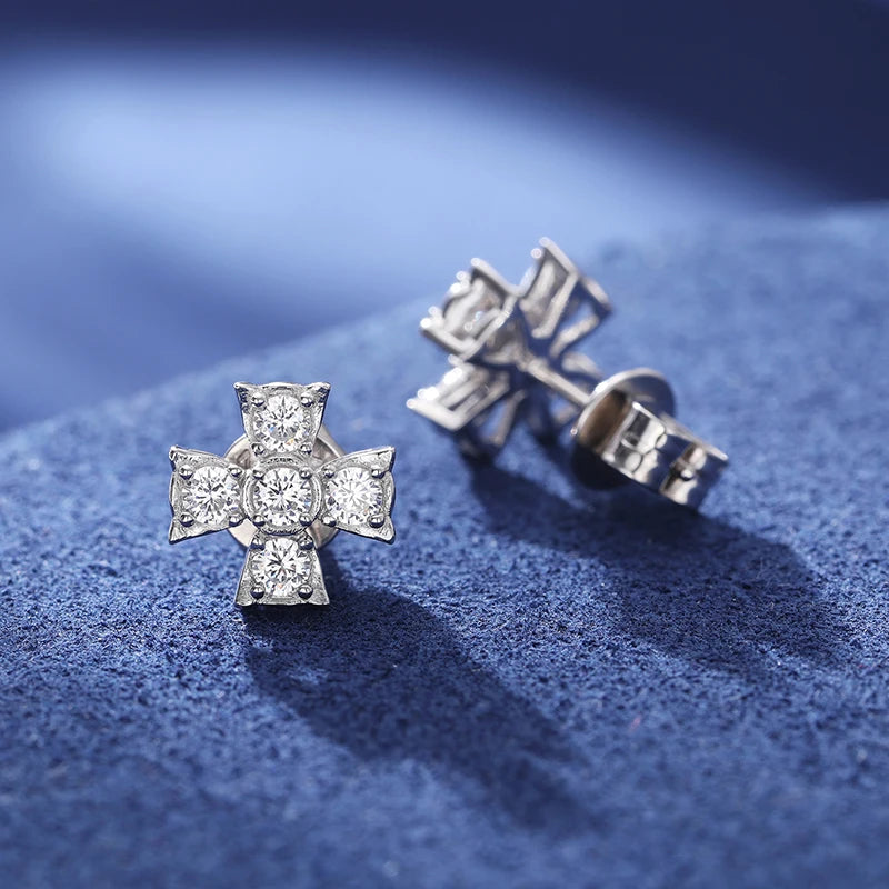 S925 Moissanite Cross Earrings - Different Drips
