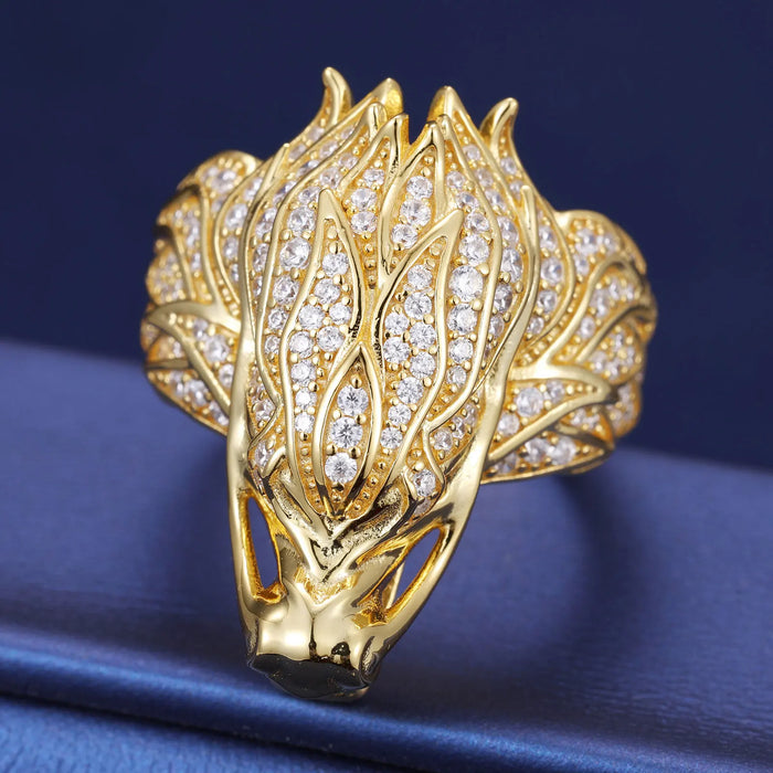 S925 Moissanite Royalty Dragon Head Ring - Different Drips