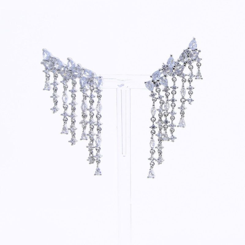 S925 Women's Clustered Drop Earrings - Different Drips