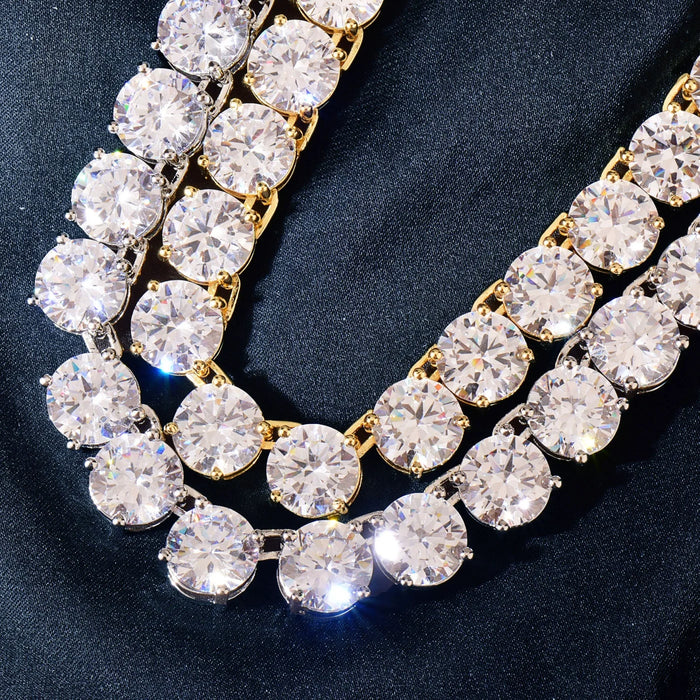 8mm Round Cut Tennis Necklace - Different Drips