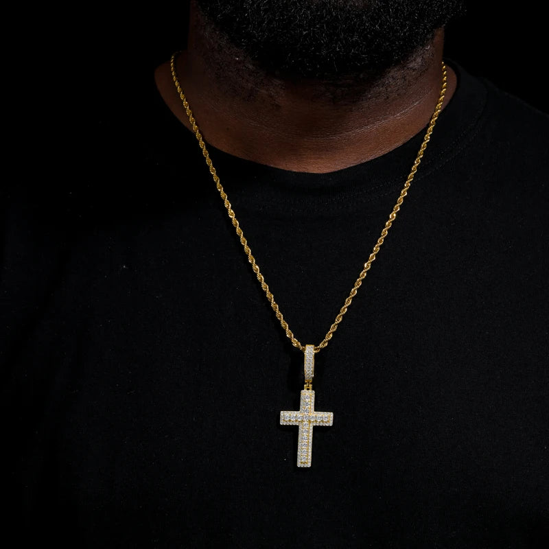 S925 Moissanite Cross Pendant - Different Drips