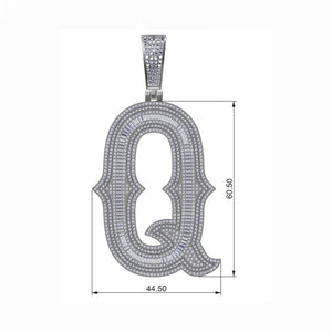 S925 Moissanite Baguette Custom Letter Pendant - Different Drips