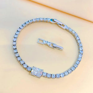 Women's S925 Emerald Cut Moissanite Tennis Bracelet - Different Drips