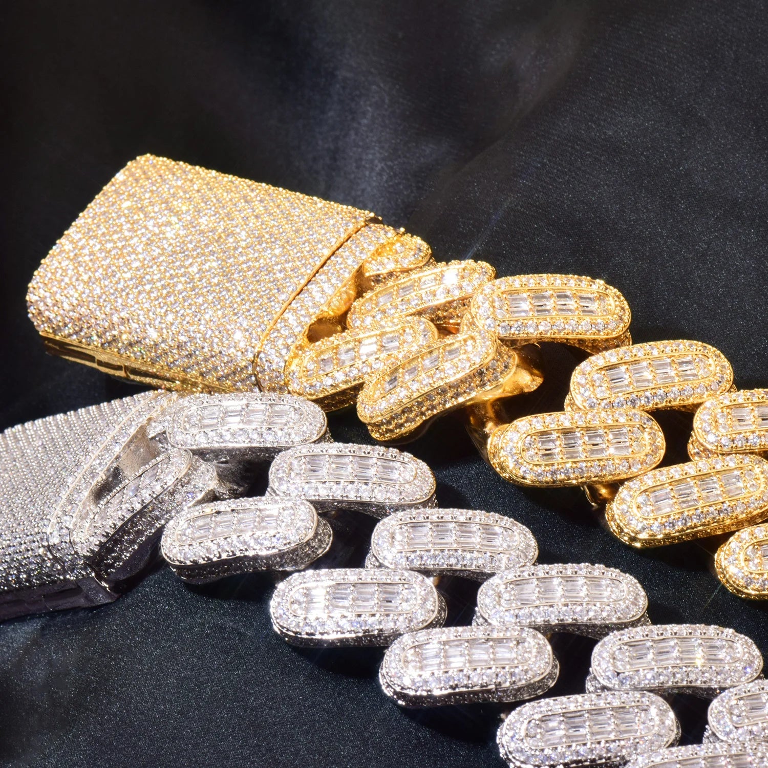 28mm Baguette Cuban Link Bracelet - Different Drips