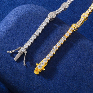S925 Moissanite Baguette Accented Tennis Bracelet - Different Drips