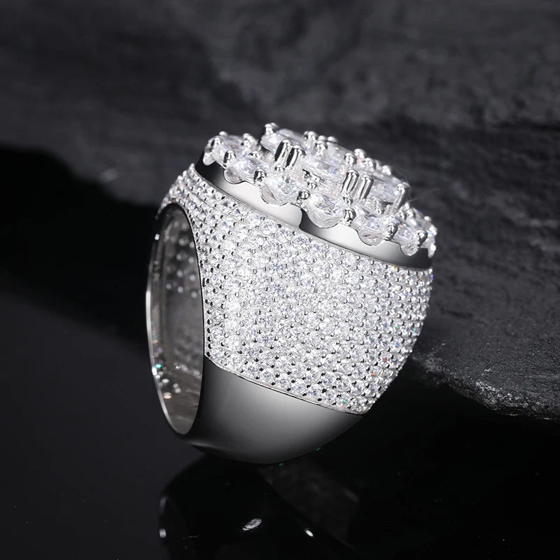 S925 Moissanite Prong Dome Ring - Different Drips
