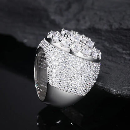 S925 Moissanite Prong Dome Ring - Different Drips