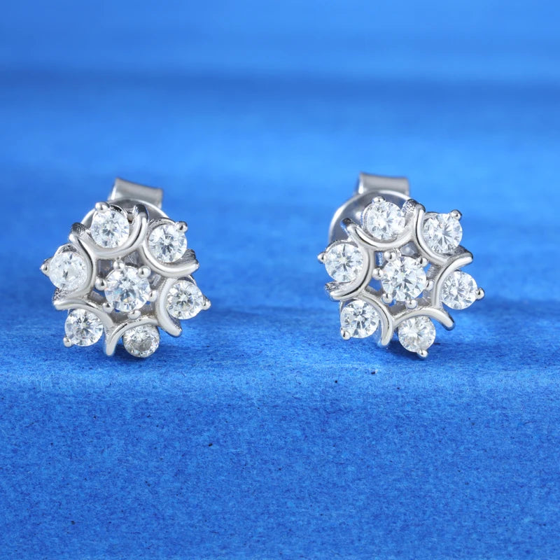 S925 Moissanite Diamond Snow Stud Earrings - Different Drips