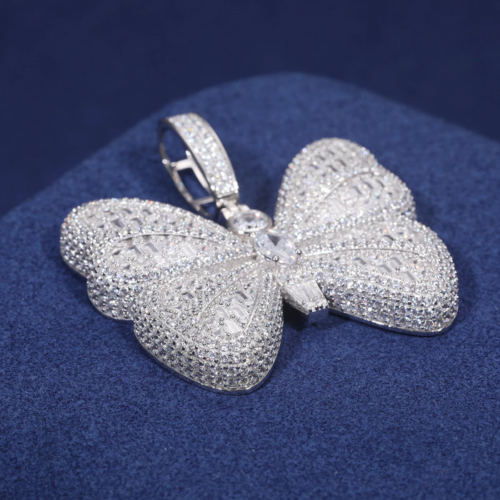 S925 Moissanite Baguette Diamond Butterfly Pendant - Different Drips