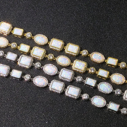 Iced White Opal Cluster Chain - Different Drips