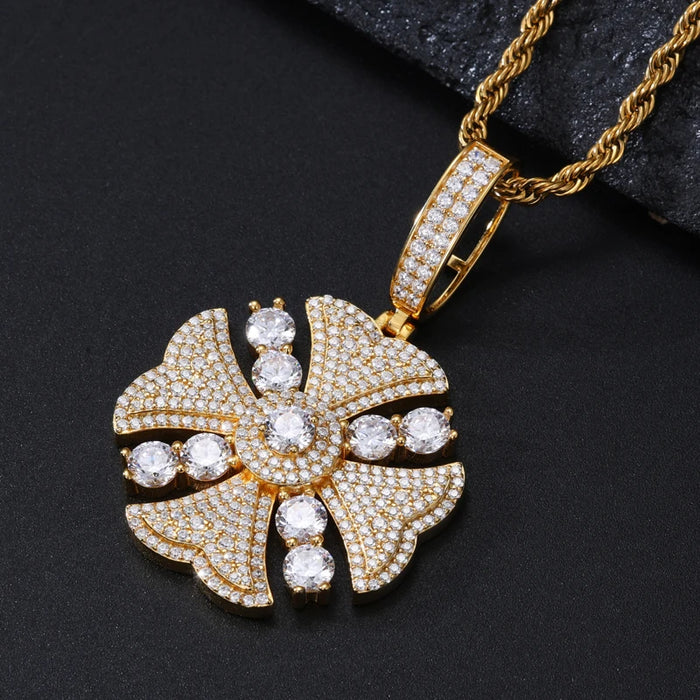 S925 Moissanite Flower Cross Pendant - Different Drips